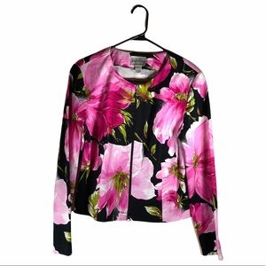 Joseph Ribkoff Floral Jacket Zip Up Fitted Blazer